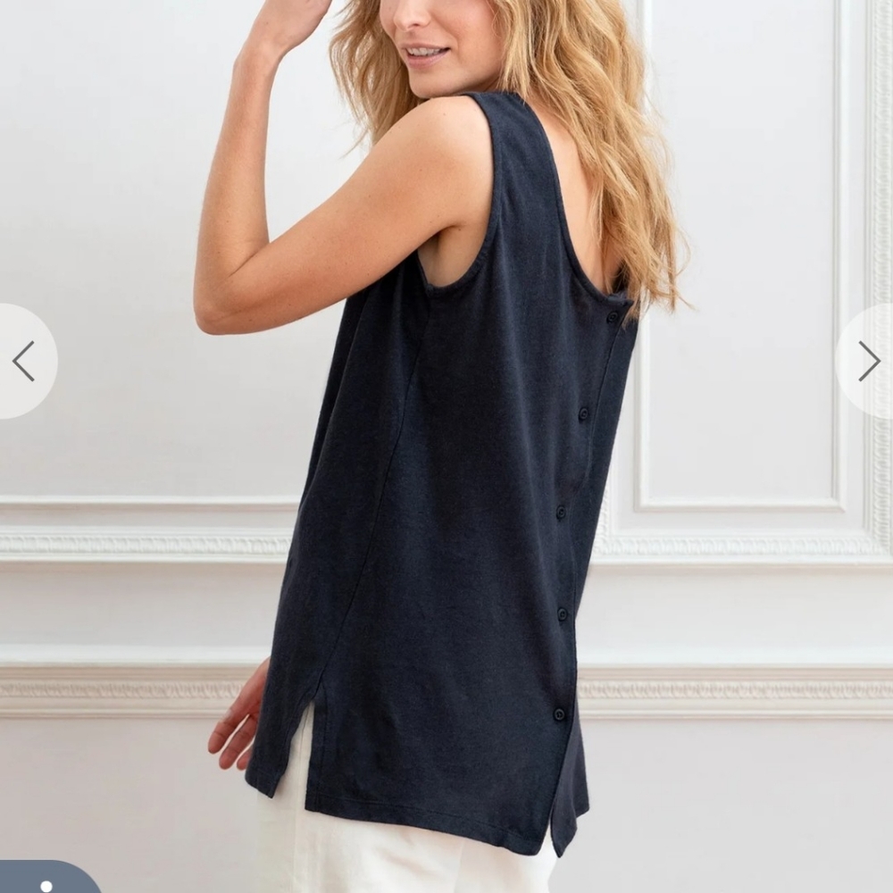 Celtic & Co. - 16 - Navy Blue - Linen Cotton Scoopneck Tunic